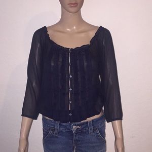 Abercrombie & Fitch Sheer Peasant Shirt